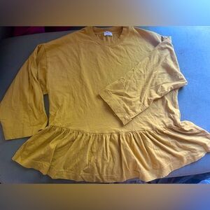 Aritzia Wilfred Long Sleeve Peplum Top Size Medium